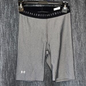 Under Armour Gray Women's Compression Bike Shorts with Branded Waistband